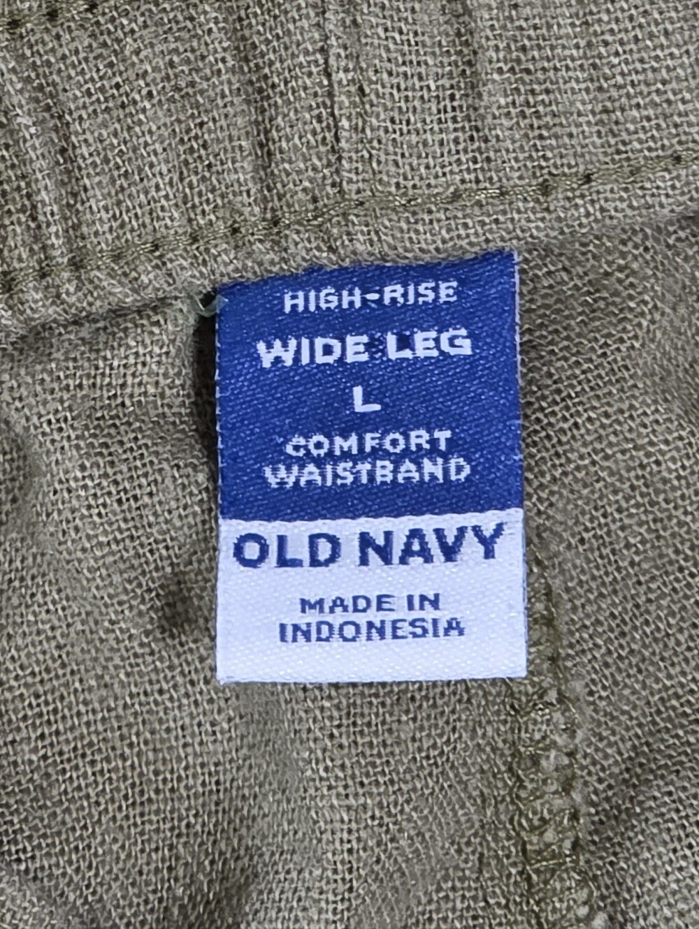 Old Navy Women's High-Waisted Wide-Leg Linen-Blend Lounge Pants Sz Lg - Picture 2 of 8